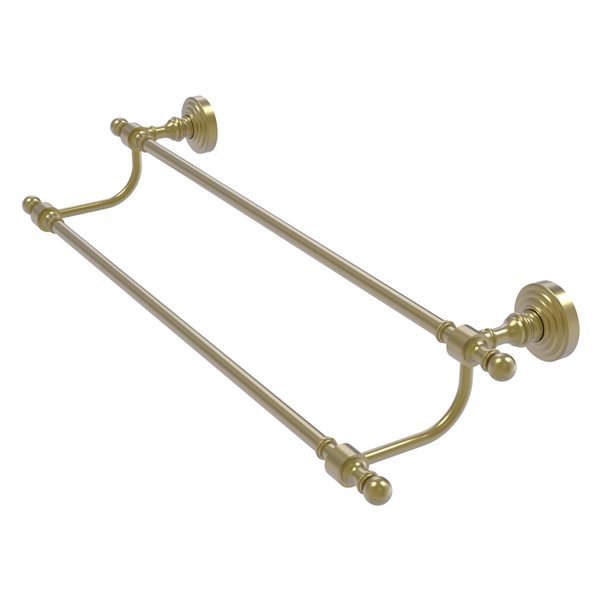 Allied Brass Retro Wave 18-in Double Satin Brass Wall Mount Double Towel Bar