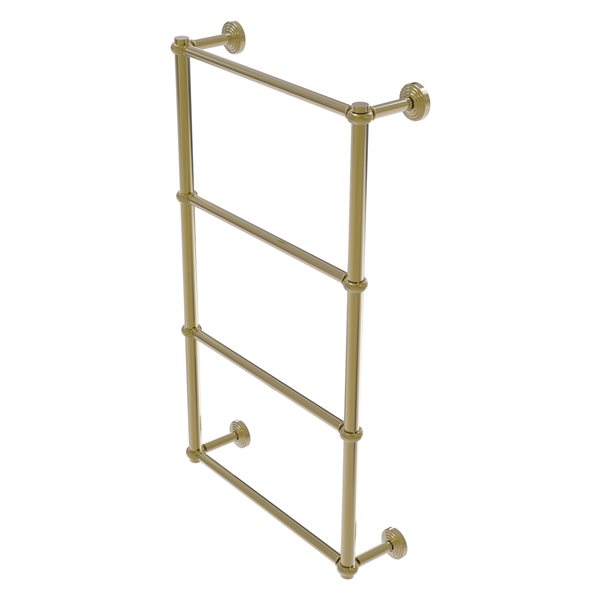 Allied Brass Waverly Place Unlacquered Brass 4 Tier 24-in Ladder Towel Bar with Twisted Detail