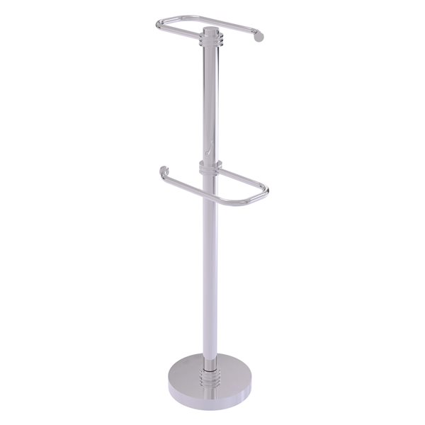 Allied Brass Polished Chrome Freestanding Two Roll Toilet Tissue Stand