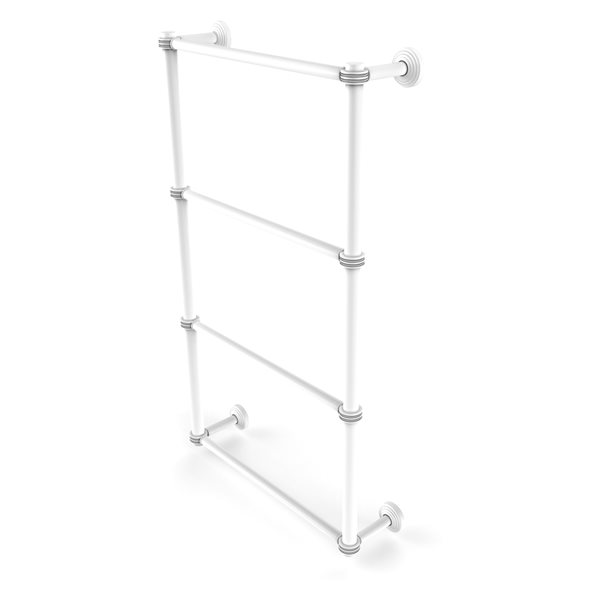 Allied Brass Waverly Place Matte White 4 Tier 30-in Ladder Towel Bar with Dotted Detail
