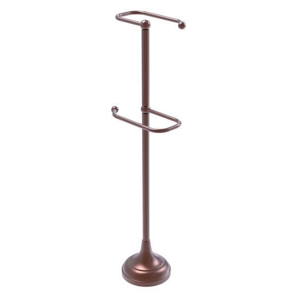 Allied Brass Freestanding Two Roll Toilet Tissue Stand in Antique Copper