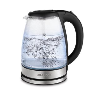 Art+Cook Illuminated 1000 Watt Electric Cordless Glass Kettle - Black