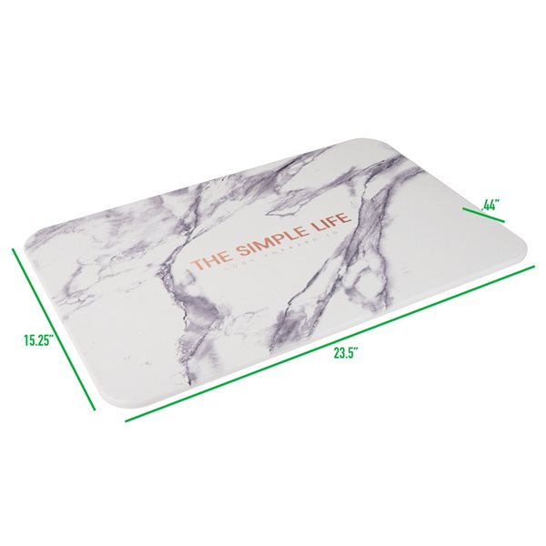 Mind Reader Grey/White 15.25-in x 23.5-in Diatomite Bath Mat DIMAT