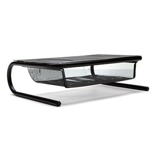 Mind Reader 16.5-in Black Traditional Adjustable Monitor Stand and Desk Organizer