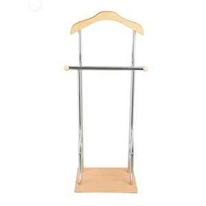 Mind Reader Silver Wood/Steel Stand Clothing Rack