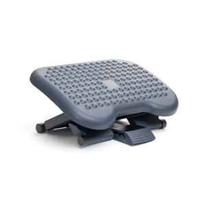 Mind Reader Modern Black Rectangle 3-Position Adjustable Height Ergonomic Foot Rest