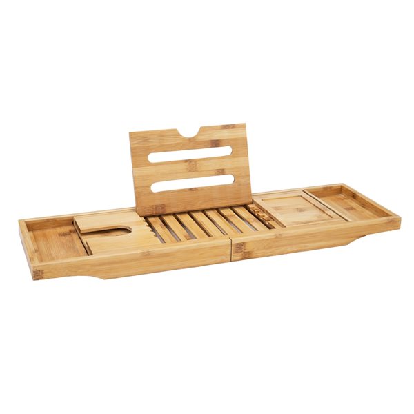Mind Reader Bamboo Extendable Bathtub Caddy