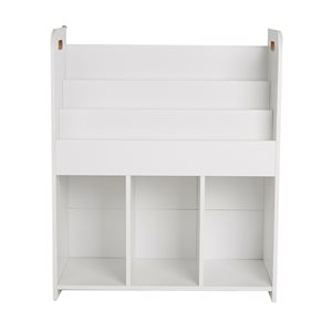 Mind Reader White 2-Tier Rectangular Toy Storage and Bookshelf