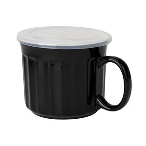 Mind Reader 22-oz. Ceramic Black Mug with Plastic Lid