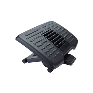 Mind Reader Modern Black Rectangle Adjustable Height Footrest with Massage Rollers