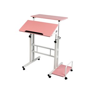 Mind Reader 27-in Pink Traditional Adjustable Sitting and Standing Desk