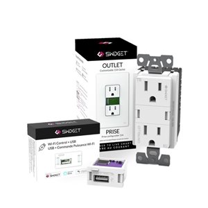 Swidget Smart Customizable 15 A Outlet with USB Charger Add-On