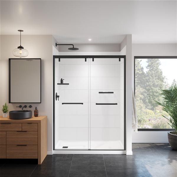 MAAX Denso Matte White 62-in x 84-in Shower Surround Back Wall Panel