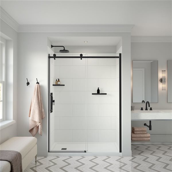 Image of Maax | Denso Matte White 62-In X 84-In Shower Surround Back Wall Panel, 2-Piece | Rona