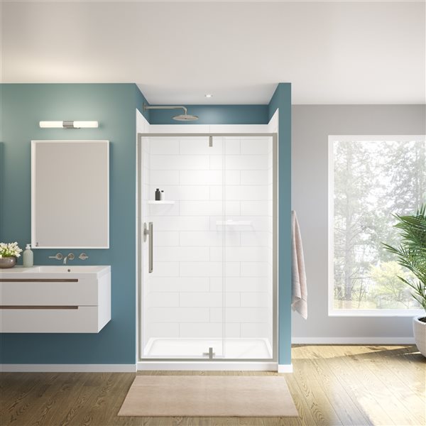 MAAX Denso Matte White 50-in x 84-in Shower Surround Back Wall Panel