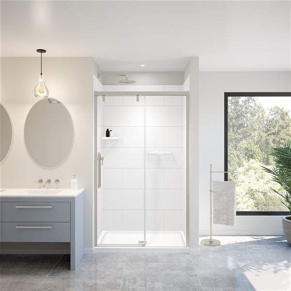 MAAX Denso 50-in x 84-in Matte White Shower Surround Back Wall Panel