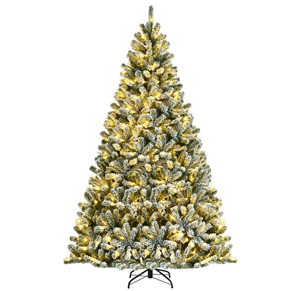 Costway 6-ft Pre-lit Hinged Christmas Tree with Remote Control and 9 Lighting Modes