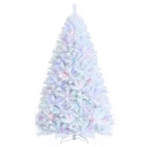 Costway 5-ft Pre-lit Artificial Hinged Pencil Christmas Tree Decorated Snow Flocked Tips