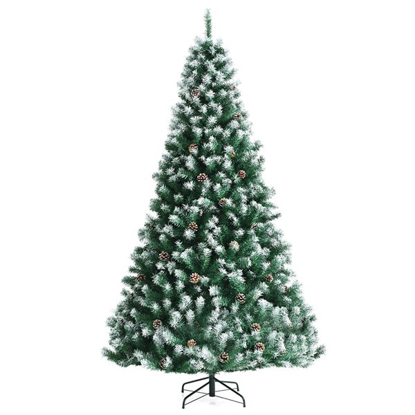 Costway 6ft Snow Flocked Hinged Christmas Tree with 1000 Branch Tips