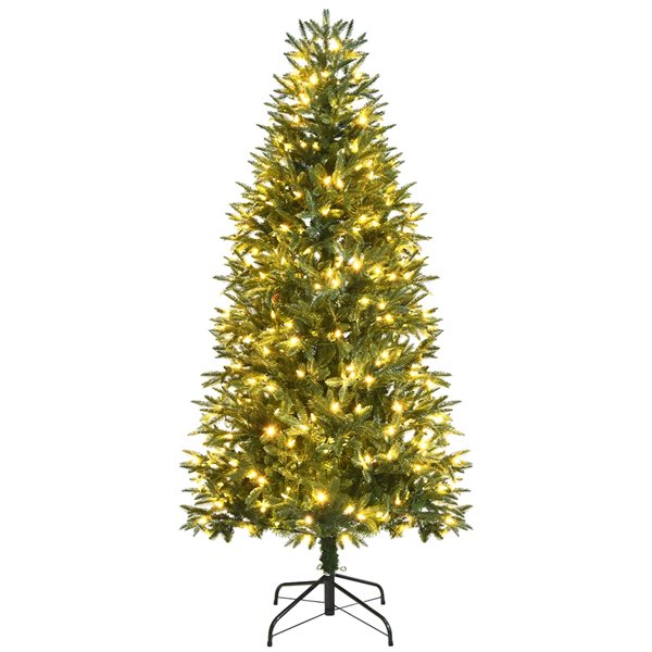 Costway 6-ft Unlit Hinged Artificial Christmas Tree With Snow Flocked ...