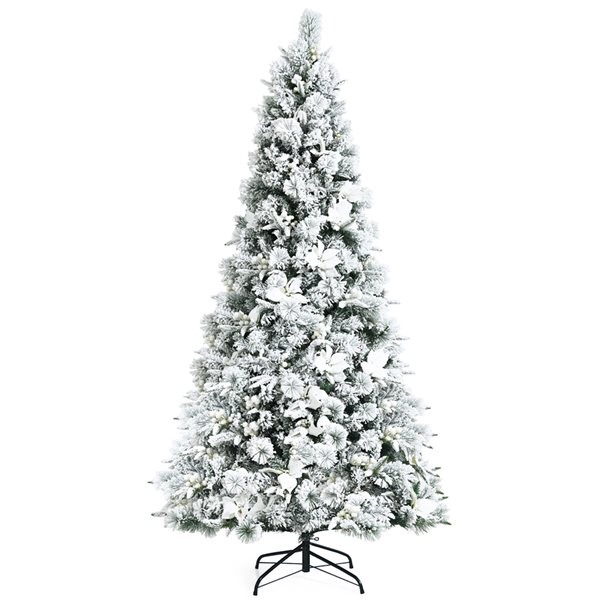 Costway 6ft Prelit Hinged Christmas Tree with 350 LED Lights and 9