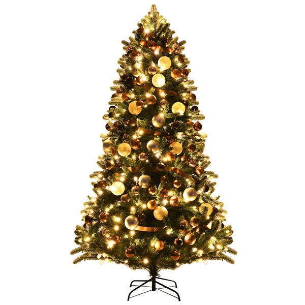Costway 7.5ft PreLit Artificial Christmas Tree 1100 Tips with 140