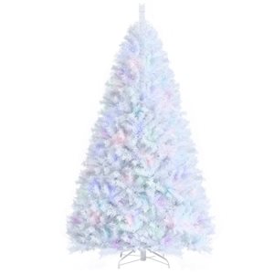 Costway 8-ft Iridescent Tinsel Artificial Christmas Tree Green with 1704 Branch Tips