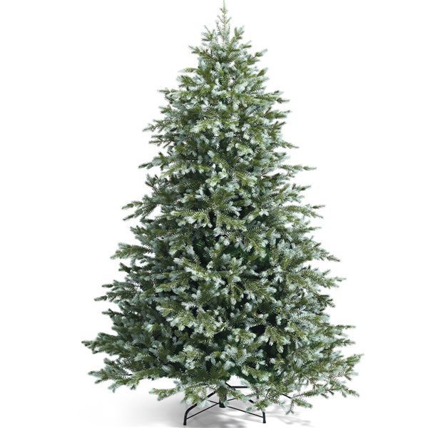 Costway 19in Snow Flocked Tabletop Christmas Pine Tree with Pine Cones