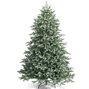 Costway 19-in Snow Flocked Tabletop Christmas Pine Tree with Pine Cones and Red Berries
