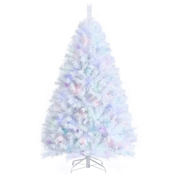 Costway 7-ft Unlit Artificial Slim Christmas Pencil Tree with Metal Stand White