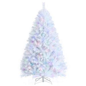 Costway 7-ft Unlit Artificial Slim Christmas Pencil Tree with Metal Stand White