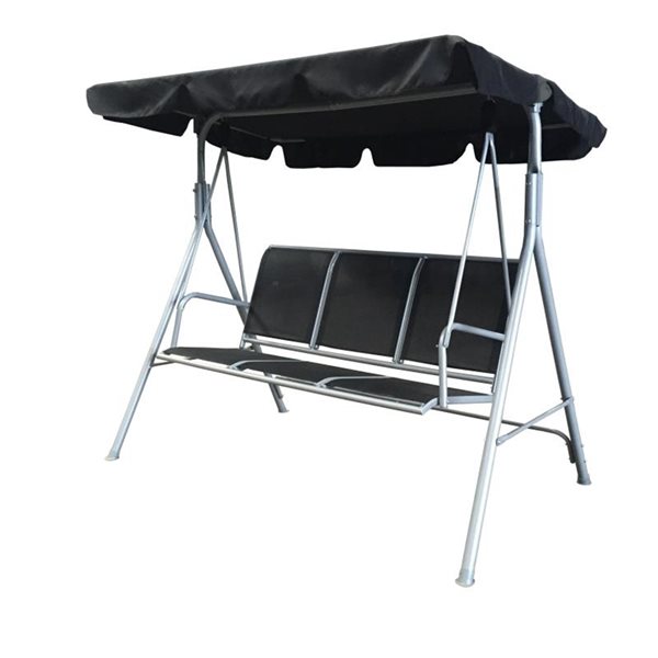 Henryka 3person Grey Steel Outdoor Swing HLCS15002BL RONA