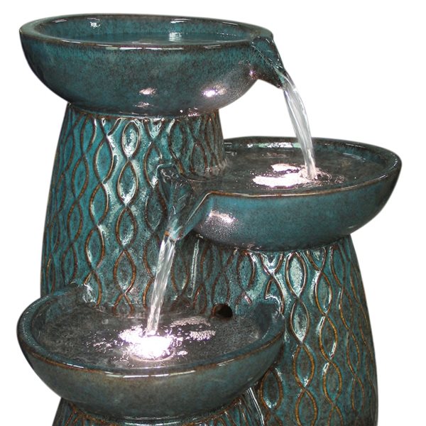 Henryka 23-in H Ceramic Tiered Outdoor Fountain