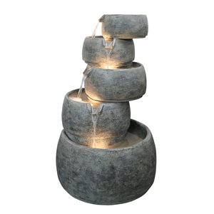 Henryka 31.6-in H Resin Tiered Outdoor Fountain