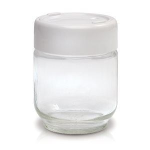 Euro Cuisine 170 mL Tempered Glass Yogourt Container with Lids and Dating System - 8-Piece