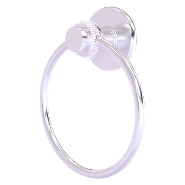 Allied Brass Mercury Satin Chrome Wall Mount Towel Ring with Twist Accent
