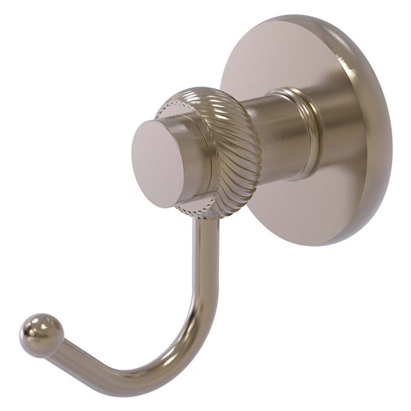 Allied Brass Mercury 1-hook Antique Pewter Towel Hook with Twisted Accents