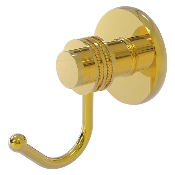 Allied Brass Mercury 1-hook Polished Brass Towel Hook with Dotted ...