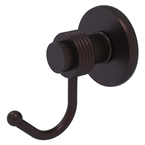 Allied Brass Mercury 1-hook Antique Bronze Towel Hook with Grooved Accents