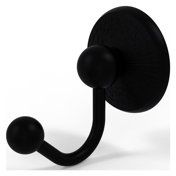 Allied Brass Prestige Monte Carlo 1-hook Matte Black Towel Hook
