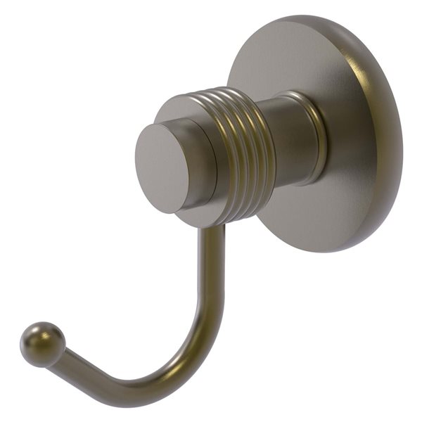 Allied Brass Mercury 1-hook Antique Brass Towel Hook with Grooved