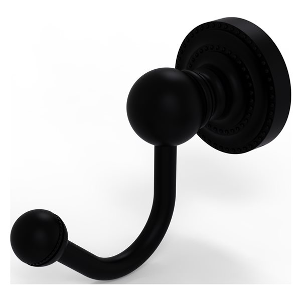 Allied Brass Dottingham 1-hook Matte Black Towel Hook