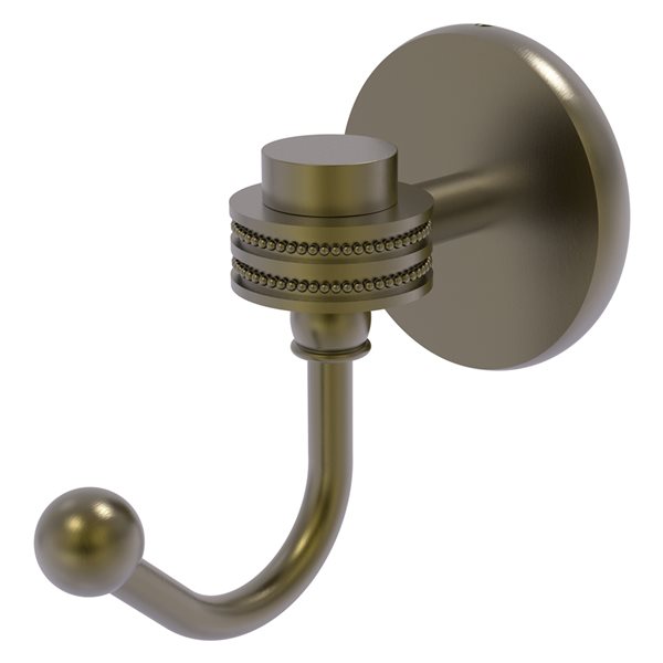 Allied Brass Satellite Orbit One Antique Brass Towel Hook with Dotted Accents