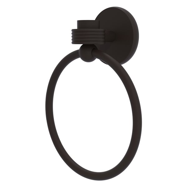 Allied Brass Satellite Orbit One Oil Rubbed Bronze Wall Mount Towel Ring with Grooved Accents