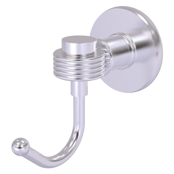 Allied Brass Continental Satin Chrome Towel Hook with Grooved Accents