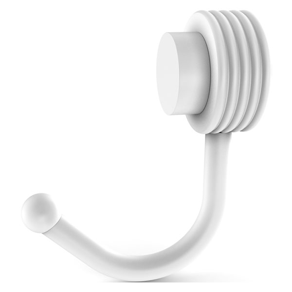 Allied Brass Venus Matte White Towel Hook with Grooved Accents