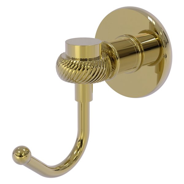 Allied Brass Continental Unlacquered Brass Towel Hook with Twisted ...