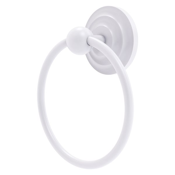 Allied Brass Que New Matte White Wall Mount Towel Ring