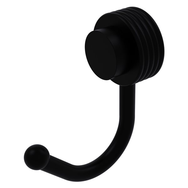 Allied Brass Venus Matte Black Towel Hook with Grooved Accents 420G-BKM ...