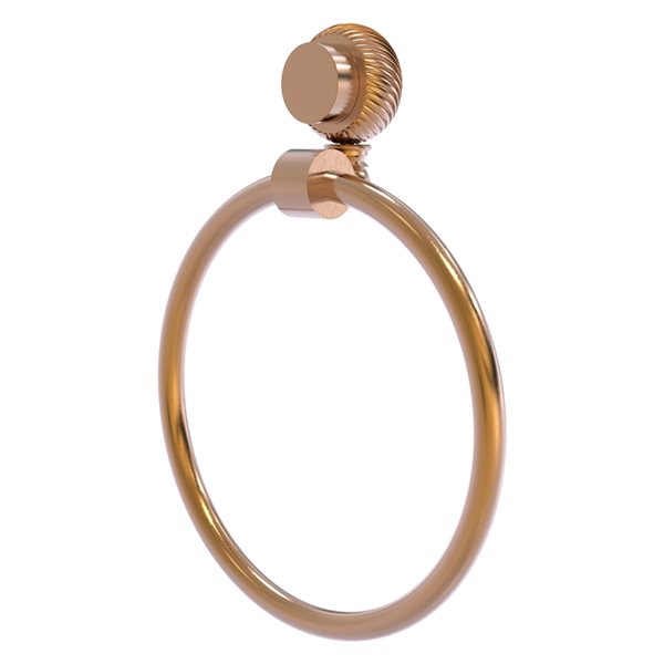 Allied Brass Venus Brushed Bronze Wall Mount Towel Ring with Twisted Accents